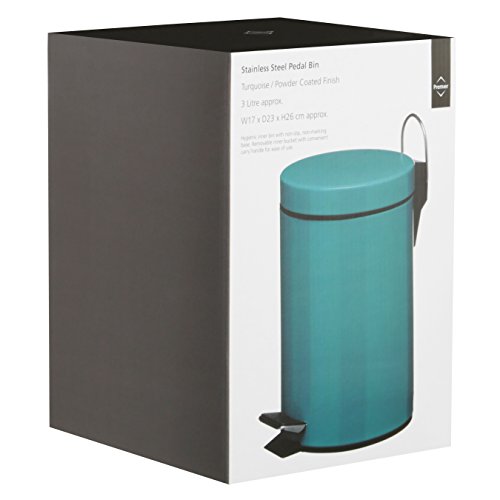 Premier Housewares Treteimer, 3 l, 26 x 17 x 23 cm, türkis - 2
