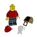 Produktbild 1 x Lego System Figur Weihnachtsmann Santa Torso rot Bein Hose dunkel grau Bart Weiss Bandana Mütze rot Rucksack Set 7553 hol011