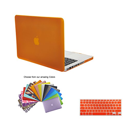 Macbook Pro 13 Hülle,TECOOL [Ultra Slim Serie] Plastik Hartschale Schutzhülle Snap Case und Silicon Tastatur Abdeckung für Apple MacBook Pro 13,3 Zoll - Orange
