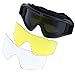 Produktbild Kapmore Skibrille, Anti-Fog Skibrille Tactical Airsoft Sicherheit Vented Goggles Windproof Schutzbrillen mit 3 Objektiv für Männer Frauen Outdoor Sports