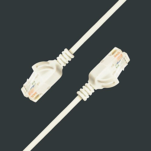 CAT6A Patchkabel Netzwerkkabel Ethernet Slim Netzwerk dünn LAN Kabel 1,0m weiss LSZH Halogenfrei - 6