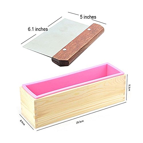 verstellbar Holz DIY Seife Form und Seife Cutter Set mit 1 PC gerade Cutter - 3