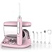 Produktbild Lächen Professionelle Munddusche Wasserdruck-knopf Dental Wasser Flosser 700ml Wassertank mit 6 Impulse-Typ Düsenspitzen dicht für Zahnpflege