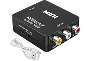Yiany Adaptateur HDMI Vers RCA, Convertisseur AV 1080P Pour TV HD, PC, Ordinateur Portable, Xbox, VHS, VCR, Lecteurs DVD - 3RCA Audio Vidéo Composite CVBS - Support PAL/NTSC
