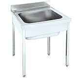 Fregadero con bastidor; 1 seno 500x400x250
