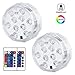 Produktbild KINGWILL Unterwasser Licht 10-LED RGB 16 Farben Unterwasser Beleuchtung mit Fernbedienung für Whirlpool, Badewanne, Brunnen, Aquarium, Vase Base, 2 Stück