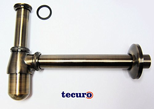 tecuro PROFI Flaschen-Geruchsverschluss Siphon extra lang bronziert
