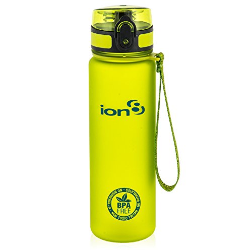 Ion8 - Bottiglia per l'acqua, a prova di perdite, senza BPA., Unisex, Leak Proof BPA Free,Frosted Green, 500ml