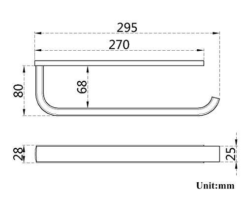 Aothpher 30cm Messing Handtuchhalter extra lang Toilettenpapier -Rack, polierte Chromoberfläche - 6