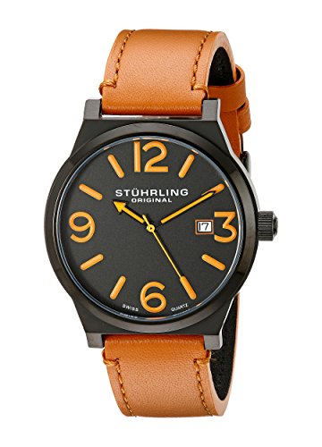 Stuhrling Original 454.3355K1 Herren-Armbanduhr Analog Quarz Leder Stuhrling Original 454.3355K1 Herren-Armbanduhr Analog Quarz Leder