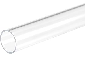 Recogwood 1Pc Acrylic Pipe Clear Rigid Round Tube 15mm ID 18mm OD 305mm for Lamps and Lanterns, Water Cooling System