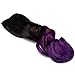 22" Half Full Head Clip in Two Tone Ombre Synthetic Curly Hairpiece Hair Extensions Natural Black to Violet Purple