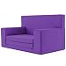 Produktbild 2 in 1 Kindersofa in Lila mit Waschbarem Überzug -Weich & Sicher Ausklapp Spielzeug Sessel Möbel Couch mit Bettfunktion Schlaf Matratze zum Auffalten für Kinder von 1-4