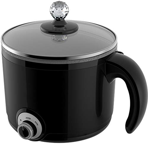 Preisvergleich Produktbild Anti-Stick Schlafzimmer-Student Multifunktion kleine Elektrokocher Schlafzimmer Artefakt Reiskocher ein Kochen Nudeln heißen Topf kleine Power Mini,Black,S