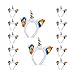 Produktbild 12x Einhorn Haarreif im Set, Kopfschmuck für Kinder, mit Ohren und Horn, Regenbogen, Glitzer, Fasching, weiß-bunt