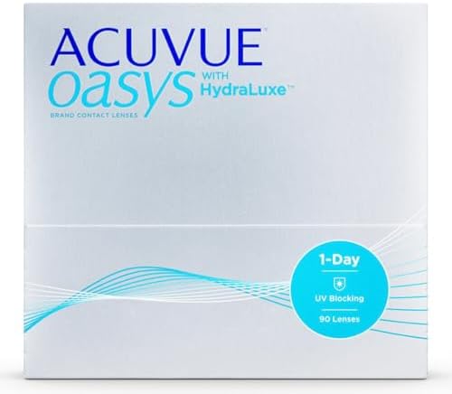 ACUVUE OASYS 1-Day con tecnologia HydraLuxe, Lenti a contatto giornaliere; Visione chiara e nitida e comfort elevato; Protezione UV;-10.00 diottrie; BC 9.0; DIA 14.30; 90 lenti