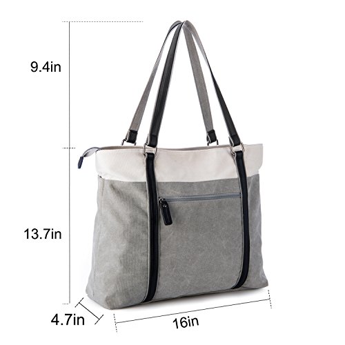 Tasche f  r Laptop  GRM Laptoptasche Schultertasche Handtasche aus Segeltuch f  r Laptop mit Bildschirmdiagonale 39 6cm Wei  -grau