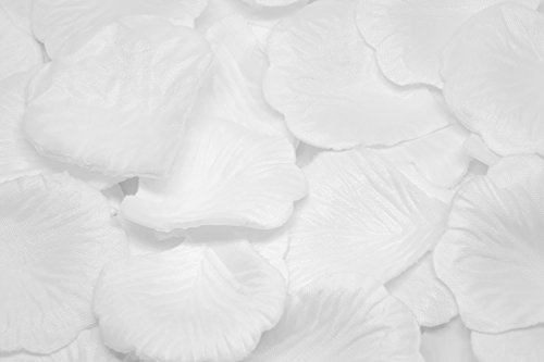 500 x Rosenblüten, Rosenblätter, Blumenblätter, Seidenblumen, Kunstblumen für die Hochzeit aus Seide von trendario (weiss) - 2