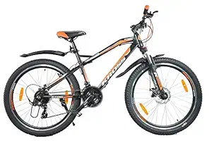 KROSS Mens Xceed 27.5T Fat Tyre Double Disc Brake Front Shocker 21 Speed Gear Mountain Cycle for 15+ Years, Black (Frame Size: 19 Inches)