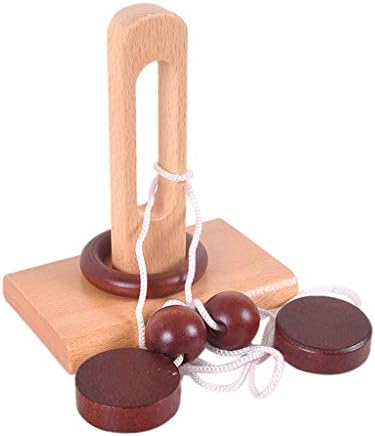 BHYDRY Wooden Puzzle Games For Adults Classical Solution Rope Central Brain Teaser