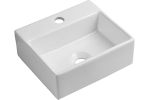 iBathUK | Modern Square Ceramic Small Cloakroom Basin Wall Hung Bathroom Sink CA1002