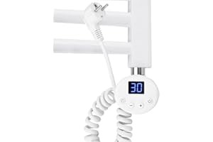 EMKE Résistance pour Radiateur, Élément Chauffant pour Sèche-Serviette de Salle de Bain avec Contrôleur de Température et Fonction de Synchronisation, 600W