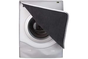 Mr. You, protezione solare impermeabile antipolvere per lavatrice a carico frontale per lavanderia domestica, tessuto argento, bordi arrotolati, Thick and Brushed, large