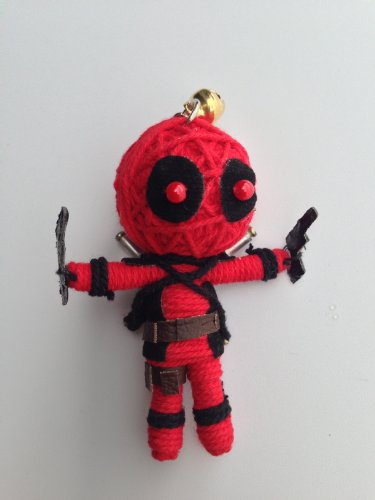 Dead Pool Voodoo String Doll Keychain