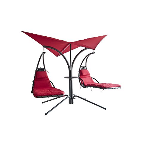 Preisvergleich Produktbild LECO Schwingliege Double Swing, ca. 390x260x225 cm rot
