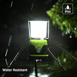 LE Lanterna da Campeggio LED 1000lumen Impermeabile, 4 Modalità di Illuminazione, Lampade da Campeggio per Emergenza Escursione Pesca Trekking ecc. - immagine 4