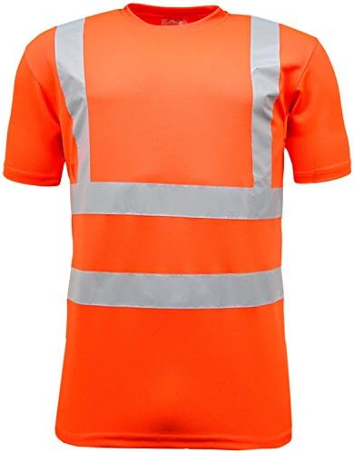 Hi Vis Short Sleeve Safety Work Crew Neck T Shirt EN471