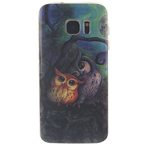 Cozy Hut Schutzhülle / Cover / Case Bunte Muster Weich TPU Handy Hülle für Samsung Galaxy S7,Ultra Slim Dünn Silikon TPU Transparent für Samsung Galaxy S7 Hülle , Premium Handy Tasche Schutz Hülle Case Cover Etui Strass Schutz schutzhülle Bumper Schale Silicone für Samsung Galaxy S7 - Eule