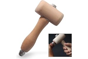 LHKJ - Martillo de mazo de madera de haya, herramienta de madera, para cortar martillo, artesanía de cuero