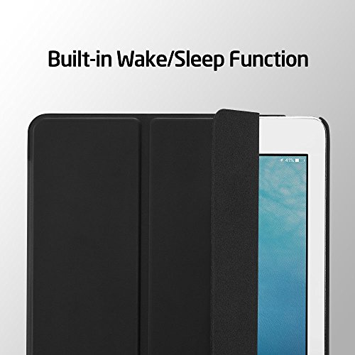 iPad Mini 4 Hülle, ESR® [Rubberized / Gummiert] PU Ledertasche Auto Aufwachen / Schlaf Funktion Schutzhülle mit Gummi-Spray für iPad Mini 4 (Schwarz) - 6