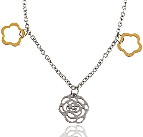 Julie Jewelry | Lace Flower Stainless Steel Bracelet (19cm) (Gold)