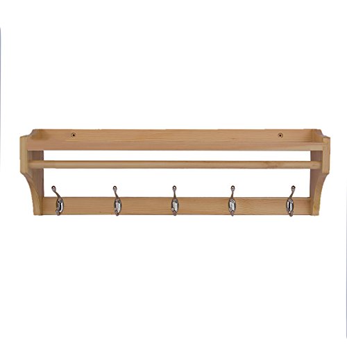 LIANGLIANG Hakenleiste Kleiderhaken Stationäre Top Ministry Storage Design Wandgarderobe Massivholz 3 Farben, 3 Größen Erhältlich (Farbe : Holzfarbe, größe : 79.5 * 15 * 20cm)