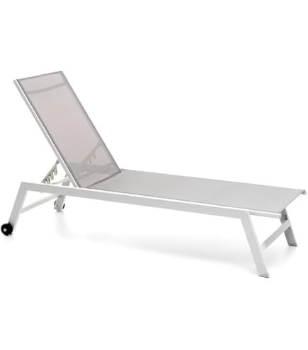 MilaniHome.it Sdraio XL Impilabile - In Alluminio E Textilene | 213x85,5x40 Cm Per Giardino E Piscina