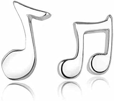 Fashion earrings beautiful music notation S925 Sterling Silver Stud Earrings Women