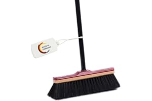 ‎BAWITEC Echt- Rosshaarbesen Zimmerbesen 30cm mit Stiel Teleskopstiel Metallstiel Haushaltsbesen weich Rosshaar-Besen Kehrbesen feine dichte Echt-Haar-Borsten in Farbe schwarz Stubenbesen