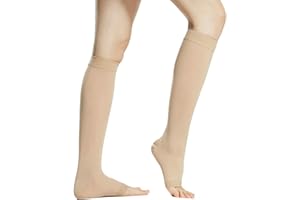 ADFUENOM 20-30 mmHg kompressionsstrümpfe Damen Herren,Medizinische Kompressionsstrümpfe klasse 2 Offene Spitz Stützstrümpfe Kompressionssocken Thrombosestrümpfe fur Flug Schwangerschaft Reise Krampfadern