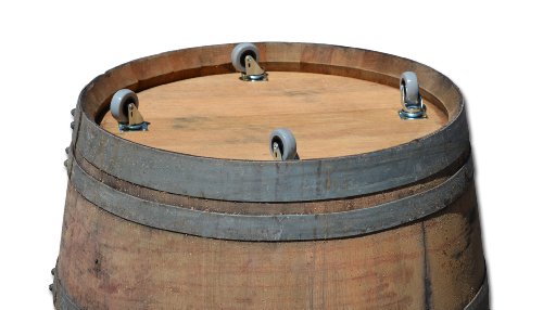 Blumentopf, Blumenkübel, Holzfass als Pflanzkübel, Weinfass halbiert mit Rollen D70cm H40cm; Original Temesso-Fass - 6