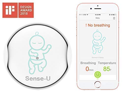 Sense-U Baby Monitor integrato del movimento di respirazione, stomaco dormire e ottenere freddo con allarme acustico dal Smartphone(versione 2019)