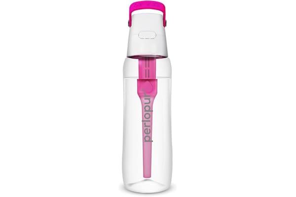 PearlCo SOLID Gourde avec filtre à eau 0,7 l (rose) | Bouteille filtrante sans BPA | école, sport, eau, enfants, voyage