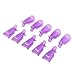 Cooling Plastic Acrylic Nail Art Soak Off Clip Cap UV Gel Polish Remover Wrap Purple Pack of 10