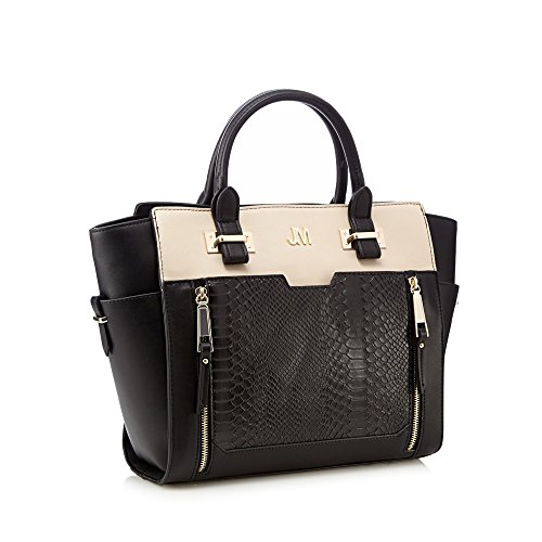 Star By Julien Macdonald Womens Black Block Colour Double Zip Tote
