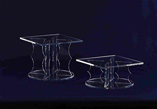 5" High Four Pillar Scalloped Acrylic Cake Stand / Separator