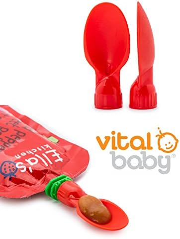 Baby Ella's Kitchen First Food Diner Spoon Tips Pouch Weaning Vital 2 Pack