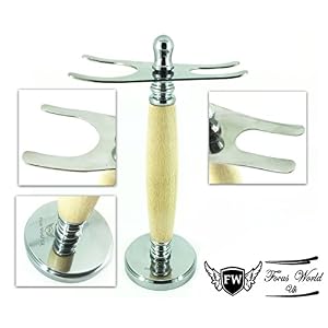 3 Pcs De Safety Razor Set.Men's Shaving Kit With Badger Hair Brush & Dual Stand - Image 2