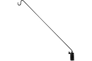 MIXXIDEA Heavy Duty Extended Reach Wall Mounted Deck Hook Wall Pole, Wall Bracket Direction and Length Adjustable Plant Bracket for Bird Feeders, Planters, Suet Baskets, Lanterns, Wind Chimes,Black