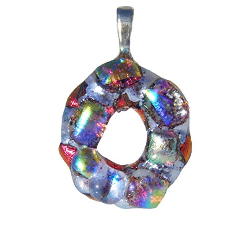 Feel Good Gold Brillante Colgante de Cristal dicroico Hecho a Mano Ovalado